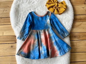 Piper Watercolor twirl dress