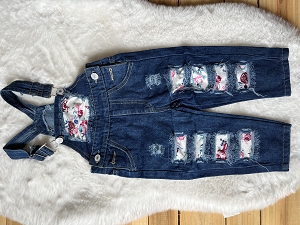Flower Inlay Overalls