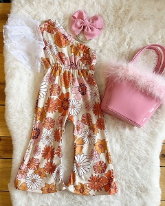 Ginger Flower shoulder Jumpsuit