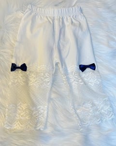 Lace Leggings with blue bows