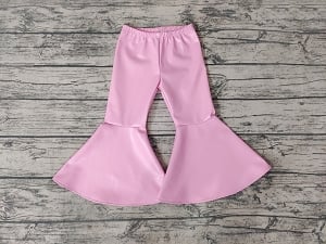 Pink Leather Fell Flare pants