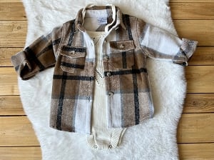 Fall Flannel Brown Cream Shacket